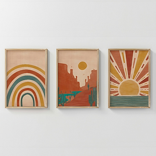 Πίνακας Jecko pakoworld τρίπτυχος με ψηφιακή εκτύπωση και πλαίσιο 33x1.5x48εκ Πίνακας Jecko pakoworld τρίπτυχος με ψηφιακή εκτύπωση και πλαίσιο 33x1.5x48εκ