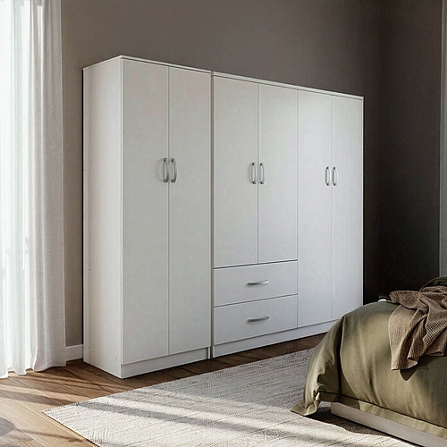 Ντουλάπα εξάφυλλη Athos Ι pakoworld λευκή 200,5x42x180εκ Ντουλάπα εξάφυλλη Athos Ι pakoworld λευκή 200,5x42x180εκ