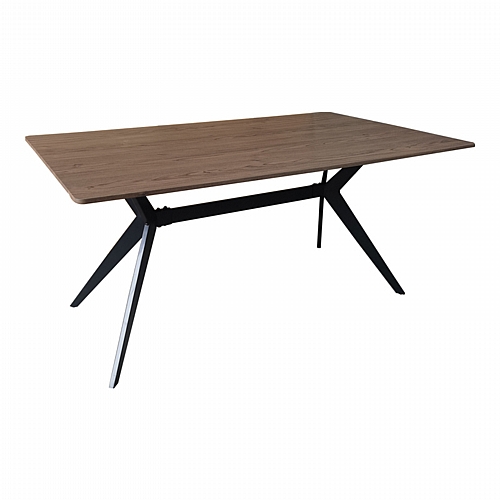 Τραπέζι Ezali pakoworld καρυδί mdf με μαύρα μεταλλικά πόδια 160x90x75εκ Τραπέζι Ezali pakoworld καρυδί mdf με μαύρα μεταλλικά πόδια 160x90x75εκ