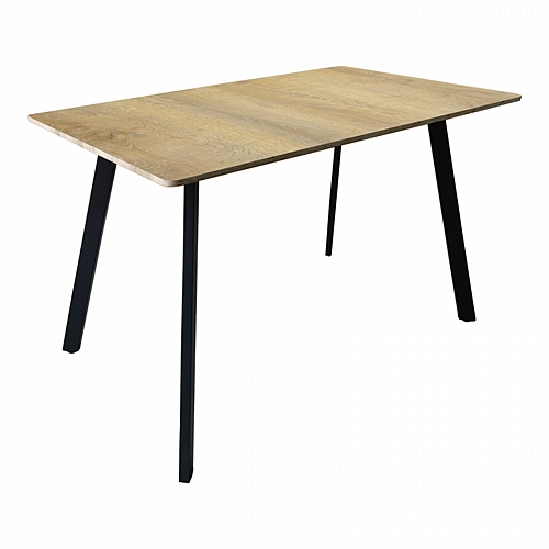 Τραπέζι Squaro pakoworld sonoma mdf με μαύρα μεταλλικά πόδια 120x70x75εκ Τραπέζι Squaro pakoworld sonoma mdf με μαύρα μεταλλικά πόδια 120x70x75εκ