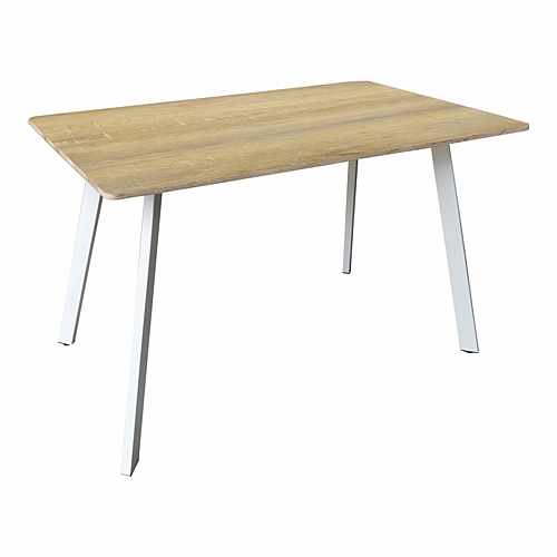 Τραπέζι Squaro pakoworld sonoma mdf με λευκά μεταλλικά πόδια 120x70x75εκ Τραπέζι Squaro pakoworld sonoma mdf με λευκά μεταλλικά πόδια 120x70x75εκ