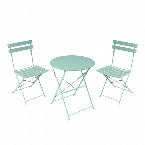 Τραπεζαρία Bistro pakoworld σετ 3τεμ μεταλλική αναδιπλούμενη σε μέντα απόχρωση Φ60x71εκ Τραπεζαρία Bistro pakoworld σετ 3τεμ μεταλλική αναδιπλούμενη σε μέντα απόχρωση Φ60x71εκ