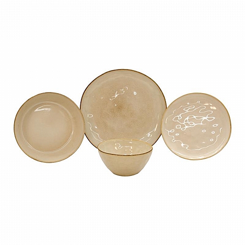 ΣΕΤ ΦΑΓΗΤΟΥ 16τμχ Fylliana FL25150 STONEWARE ΜΠΕΖ ΧΡΩΜΑ