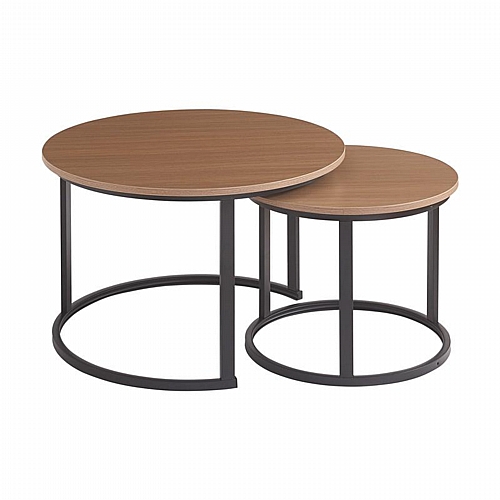 ΣΕΤ 2 ΒΟΗΘΗΤΙΚΑ ΤΡΑΠΕΖΑΚΙΑ Fylliana FL3723 ΑΝΟΙΧΤΟ ΚΑΦΕ 50x50x39εκ & 70x70x46εκ