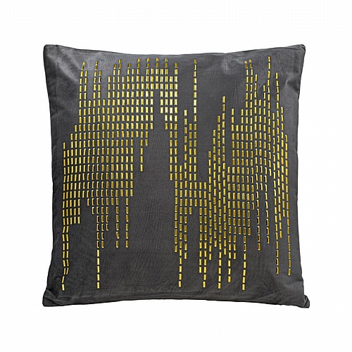 ΔΙΑΚΟΣΜΗΤΙΚΟ ΜΑΞΙΛΑΡΙ Fylliana ΓΚΡΙ-ΧΡΥΣΟ ΧΡΩΜΑ 45x45x10εκ