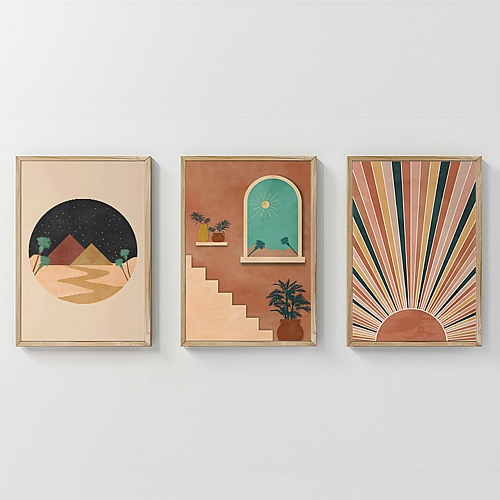 Πίνακας Venven pakoworld τρίπτυχος με ψηφιακή εκτύπωση και πλαίσιο 33x1.5x48εκ Πίνακας Venven pakoworld τρίπτυχος με ψηφιακή εκτύπωση και πλαίσιο 33x1.5x48εκ