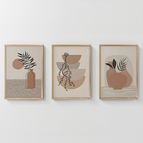 Πίνακας Derzy pakoworld τρίπτυχος με ψηφιακή εκτύπωση και πλαίσιο 33x1.5x48εκ Πίνακας Derzy pakoworld τρίπτυχος με ψηφιακή εκτύπωση και πλαίσιο 33x1.5x48εκ