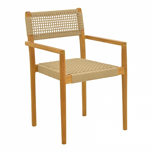 Πολυθρόνα Lengan pakoworld σκελετός teak ξύλο σε φυσική απόχρωση-μπεζ σχοινί 54x52x80εκ Πολυθρόνα Lengan pakoworld σκελετός teak ξύλο σε φυσική απόχρωση-μπεζ σχοινί 54x52x80εκ