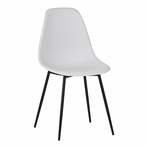 Καρέκλα Ballen pakoworld pp λευκό με μαύρα μεταλλικά πόδια 41.5x53x84.5εκ