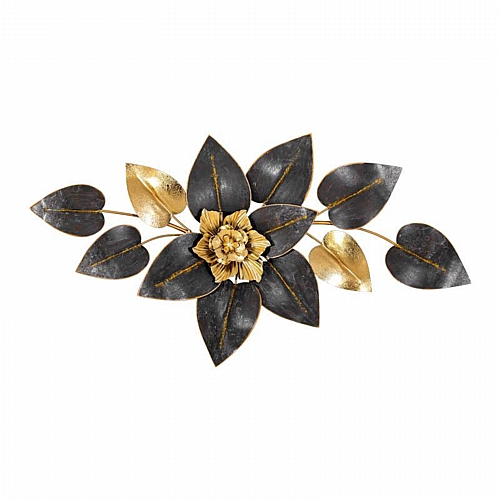 ΜΕΤΑΛΛΙΚΟ ΔΙΑΚΟΣΜΗΤΙΚΟ ΤΟΙΧΟΥ Fylliana FL1113 ΜΑΥΡΟ-ΧΡΥΣΟ ΧΡΩΜΑ 88x6x49εκ