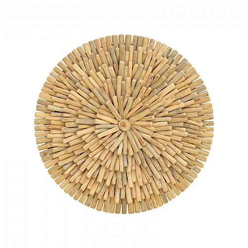 Διακοσμητικό τοίχου Decofy Inart drift ξύλο σε φυσική απόχρωση Φ60x5εκ