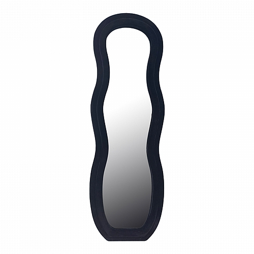 Καθρέπτης Glinde Inart βελούδο σε μαύρη απόχρωση 50x3.3x150εκ