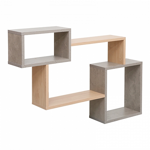 Ράφι τοίχου Beldra pakoworld σε φυσική με γκρι cement απόχρωση 84x15x57.8εκ