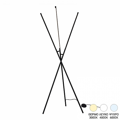 Φωτιστικό δαπέδου Loly pakoworld led μέταλλο σε μαύρη απόχρωση 40x40x145εκ