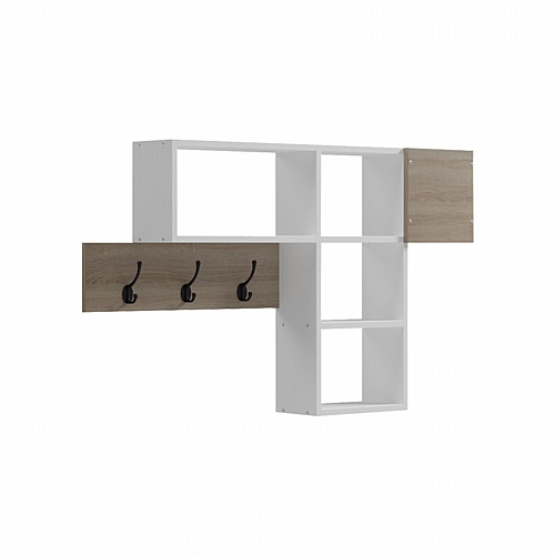 Κρεμάστρα τοίχου Wenia pakoworld σε sonoma-λευκό 99.5x15x61εκ