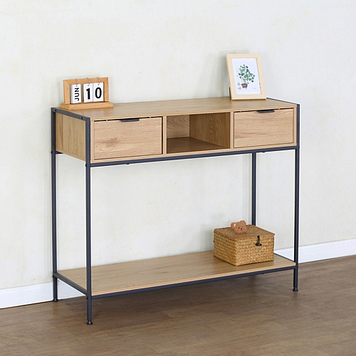 Κονσόλα Regando pakoworld σε oak απόχρωση με μαύρο μέταλλο 100x35x80εκ Κονσόλα Regando pakoworld σε oak απόχρωση με μαύρο μέταλλο 100x35x80εκ