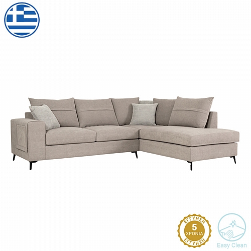 Γωνιακός καναπές αριστερή γωνία Montana pakoworld γκρι-μπεζ ύφασμα με μαξιλάρια σε απόχρωση ανοιχτό γκρι 275x215x93εκ Γωνιακός καναπές αριστερή γωνία Montana pakoworld γκρι-μπεζ ύφασμα με μαξιλάρια σε απόχρωση ανοιχτό γκρι 275x215x93εκ