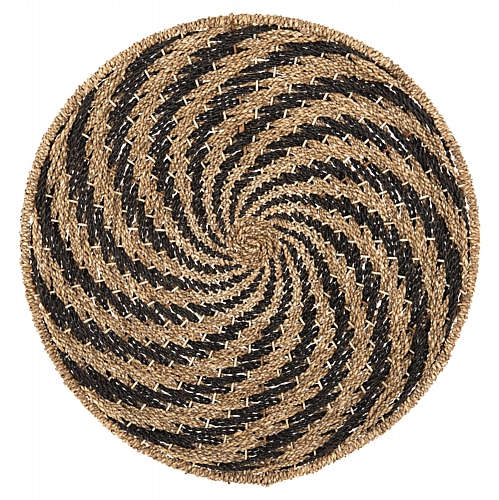 ΔΙΑΚΟΣΜΗΤΙΚΟ ΤΟΙΧΟΥ ΣΤΡΟΓΓΥΛΟ FB97830.02 ΣΠΙΡΑΛ ΟΨΗ-SEAGRASS ΣΕ ΜΑΥΡΟ-ΦΥΣΙΚΟ Φ61x3εκ.