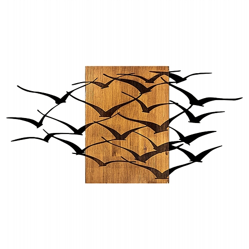 ΔΙΑΚΟΣΜΗΤΙΚΟ ΤΟΙΧΟΥ ΠΟΥΛΙΑ FB94749-ΦΥΛΛΑ ΜΕΤΑΛΛΟΥ ΜΑΥΡΑ-ΞΥΛΟ 140x3(βάθος)x70Υεκ.