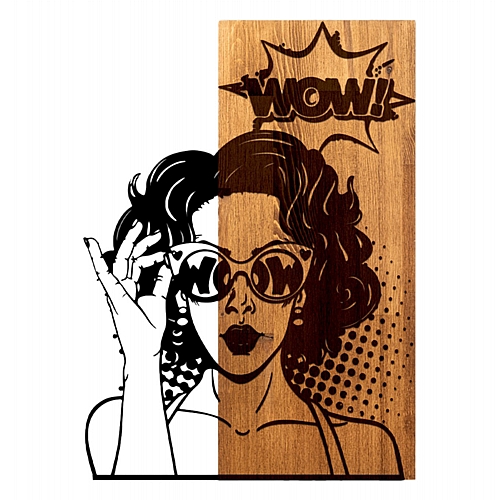 ΔΙΑΚΟΣΜΗΤΙΚΟ ΤΟΙΧΟΥ ΟΨΗ ΓΥΝΑΙΚΑΣ FB94758-ΦΥΛΛΑ ΜΕΤΑΛΛΟΥ ΜΑΥΡΑ-ΞΥΛΟ 42x3(βάθος)x58Υεκ.