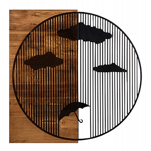 ΔΙΑΚΟΣΜΗΤΙΚΟ ΤΟΙΧΟΥ FB94808-ΦΥΛΛΑ ΜΕΤΑΛΛΟΥ ΜΑΥΡΑ-ΞΥΛΟ 58x3(βάθος)x58Υεκ.