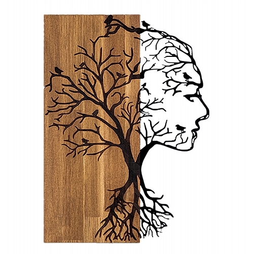 ΔΙΑΚΟΣΜΗΤΙΚΟ ΤΟΙΧΟΥ ΟΨΗ ΓΥΝΑΙΚΑΣ FB94754-ΜΕΤΑΛΛΟ ΜΑΥΡΟ-ΞΥΛΟ 43x3(βάθος)x58Υεκ.