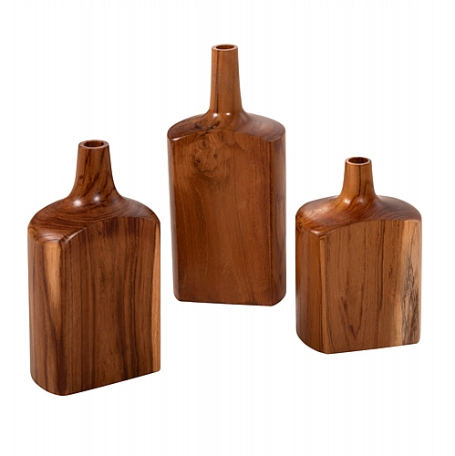 ΔΙΑΚΟΣΜΗΤΙΚA ΜΠΟΥΚΑΛΙΑ ΣΕΤ 3ΤΜΧ FB97716 ΑΠΟ ΜΑΣΙΦ ΞΥΛΟ ΤEAK ΚΑΡΥΔΙ