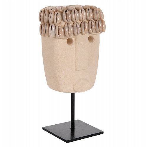 ΕΠΙΤΡΑΠΕΖΙΟ ΔΙΑΚΟΣΜΗΤΙΚΟ ΠΡΟΣΩΠΟ FB94313 PARAS STONE ΣΕ ΜΕΤΑΛΛΙΚΟ ΜΑΥΡΟ STAND 9x6x19Yεκ.