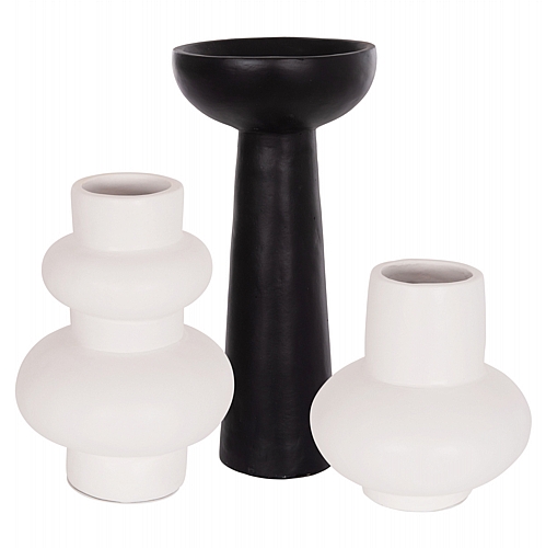 ΣΕΤ 3 ΕΠΙΤΡΑΠΕΖΙΑ ΔΙΑΚΟΣΜΗΤΙΚΑ ΒΑΖΑ FB921142.02 ΤΕΡΑΚΟΤΑ ΣΕ ΛΕΥΚΟ & ΜΑΥΡΟ