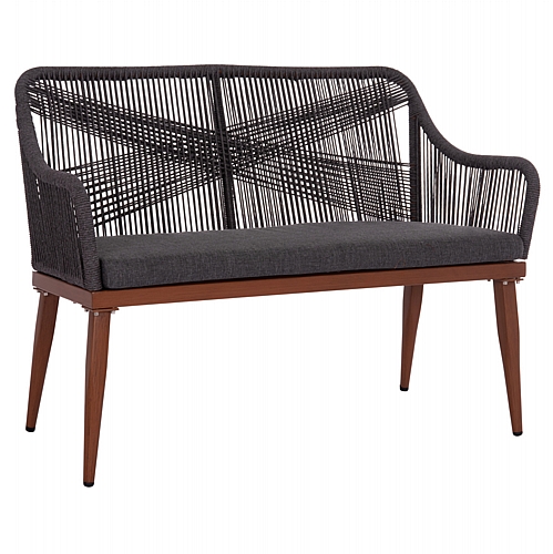 ΚΑΝΑΠΕΣ 2ΘΕΣΙΟΣ FB95550.11 AΛΟΥΜΙΝΙΟ ΚΑΦΕ--ΑΝΘΡΑΚΙ P.E. ΣΧΟΙΝΙ 123x61x90Υεκ