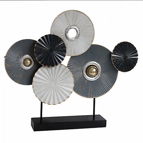 ΕΠΙΤΡΑΠΕΖΙΟ ΜΕΤΑΛΛΙΚΟ ΔΙΑΚΟΣΜΗΤΙΚΟ FB97171 ΓΚΡΙ ΛΕΥΚΟ 65x9x54,5Y εκ.