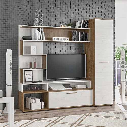 Σύνθετο σαλονιού Jasper pakoworld καρυδί-αντικέ λευκό 151.5x37.5x169.5εκ Σύνθετο σαλονιού Jasper pakoworld καρυδί-αντικέ λευκό 151.5x37.5x169.5εκ