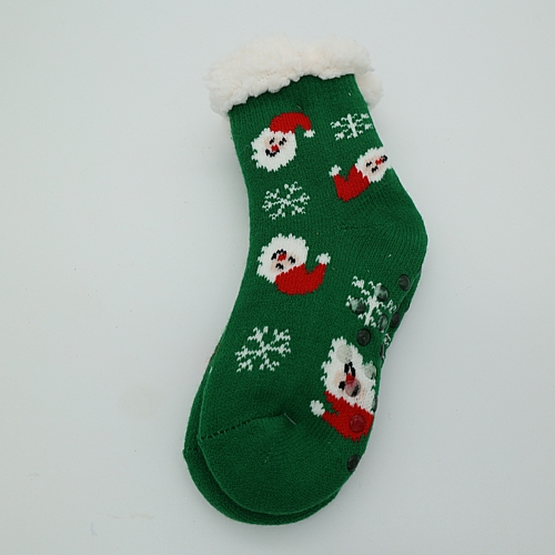 Χριστουγεννιάτικες πράσινες κάλτσες με χιονονιφάδα και Αϊ-Βασίλη