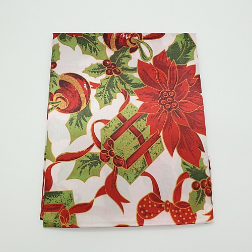 Χριστουγεννιάτικο Στρόγγυλο Τραπεζομάντηλο με Δώρα & Αλεξανδρινά