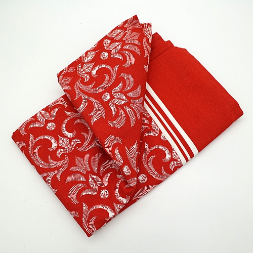 Χριστουγεννιάτικο Τραπεζομάντηλο Κόκκινο με Λευκό Σχέδιο