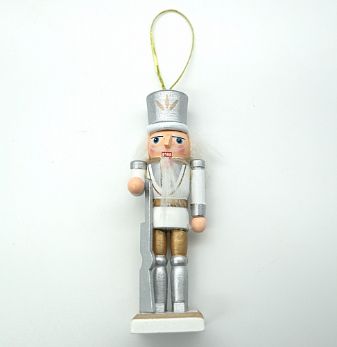 Χριστουγεννιάτικο Στολίδι Καρυοθραύστης – Λευκό & Ασημί