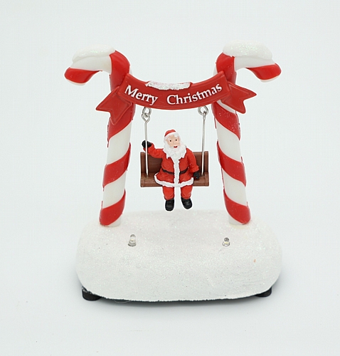 Φωτιζόμενο Χριστουγεννιάτικο Διακοσμητικό – Άγιος Βασίλης σε Κούνια