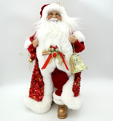 Διακοσμητικός Άγιος Βασίλης Πολυτελείας με Παγιέτες & Χρυσές Λεπτομέρειες