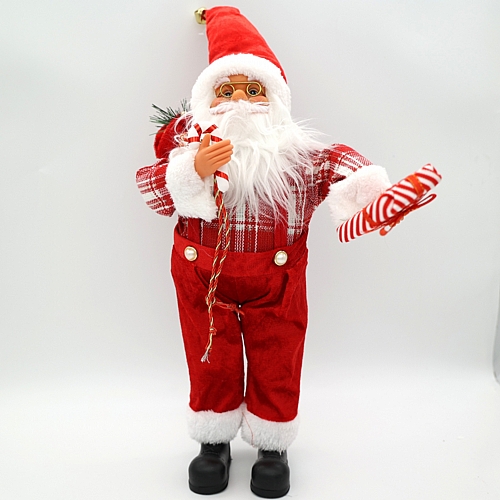 Χριστουγεννιάτικος Διακοσμητικός Άγιος Βασίλης με Γλειφιτζούρι & Δώρο