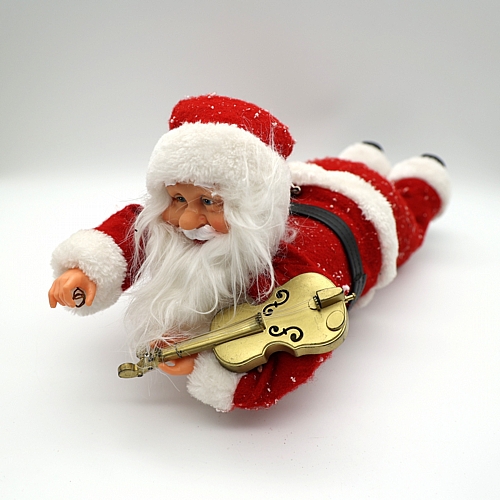 Χριστουγεννιάτικος Διακοσμητικός Άγιος Βασίλης Ξαπλωτός με Βιολί