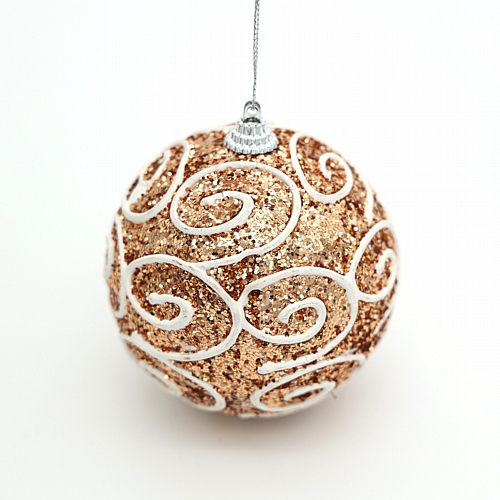 Χριστουγεννιάτικη Μπάλα με Glitter & Λευκά Σχέδια