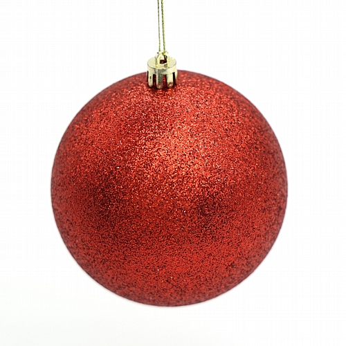 Χριστουγεννιάτικη Μπάλα Κόκκινη με Glitter