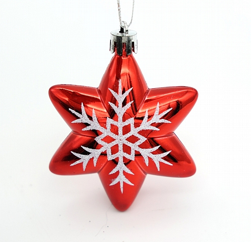 Χριστουγεννιάτικο Στολίδι Αστέρι Κόκκινο με Νιφάδα