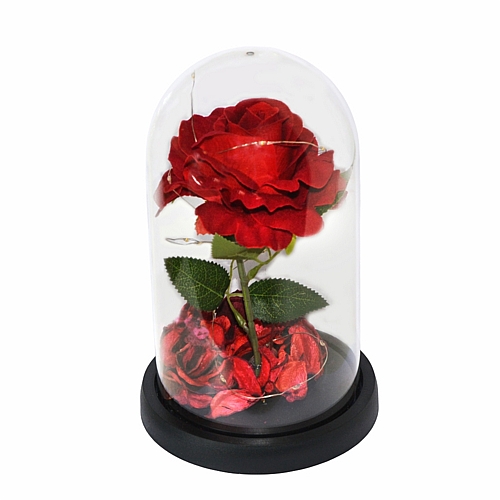 Καμπάνα Πλαστική με Υφασμάτινο Τριαντάφυλλο 22.5×14.5cm