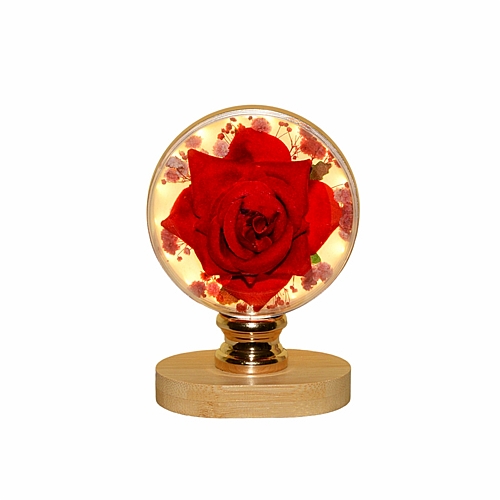 Φωτιζόμενη Σφαίρα με Υφασμάτινο Τριαντάφυλλο 12×9.5cm Φωτιζόμενη Σφαίρα με Υφασμάτινο Τριαντάφυλλο 12×9.5cm