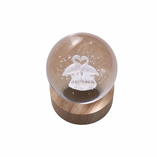 Γυάλα με Χάραξη & Φως – Κύκνοι, Διάμετρος 8cm Γυάλα με Χάραξη & Φως – Κύκνοι, Διάμετρος 8cm