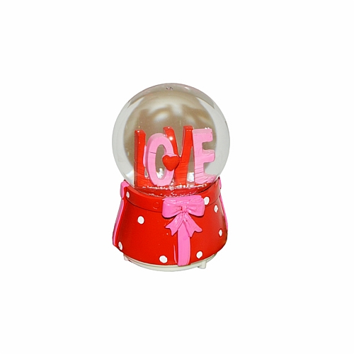 Γυάλα Love με Φιόγκο και Πουά Βάση 12cm