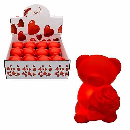 Φωτεινό Αρκουδάκι με Τριαντάφυλλο – 6.5cm – LED