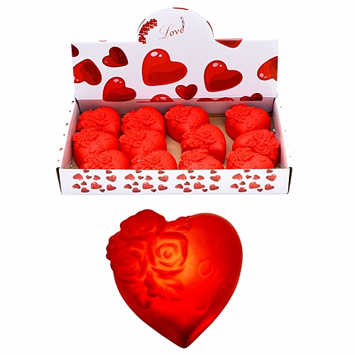 Φωτεινή Καρδιά με Τριαντάφυλλο – 6cm – LED