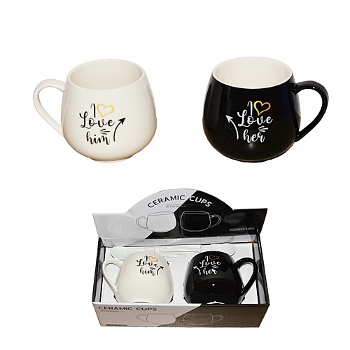 Σετ 2 Κεραμικές Κούπες Love His & Her – 250ml